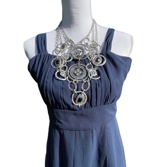 Chiffon Dress - Navy - size 14 - Picture 2 of 15